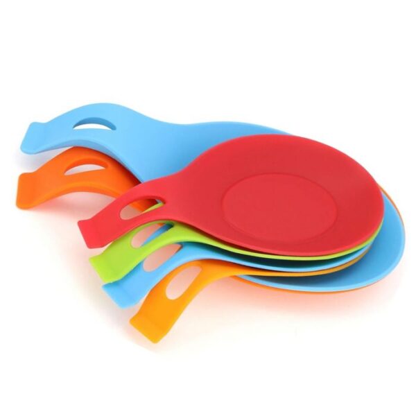 Kitchen Silicone Ladle Colorful Spatula Heat Rest, 6 Pcs