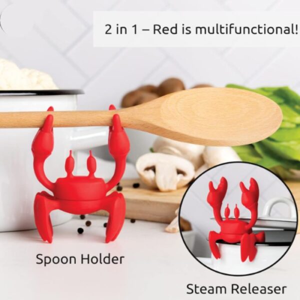 Red the Crab Silicone Utensil Rest-Kitchen Gift - Image 2