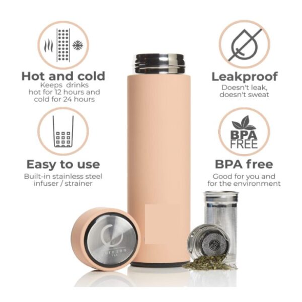 Pure Zen Tea Thermos, Coffee and Fruit-Infused Water - Image 3