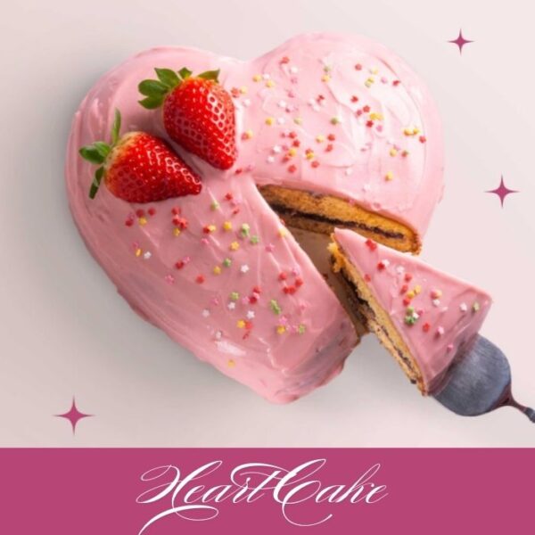 6-Piece Set Heart Shaped Nonstick Bakeware Set, Pink - Image 3