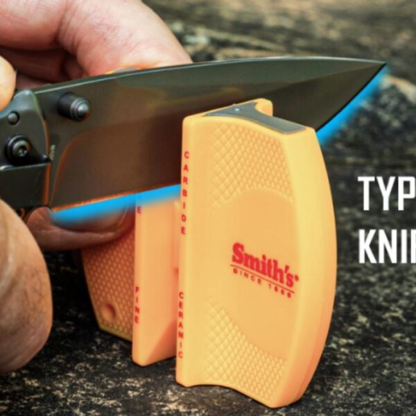 Knife Sharpener Yellow, Preset Coarse & Fine Slots - Image 2