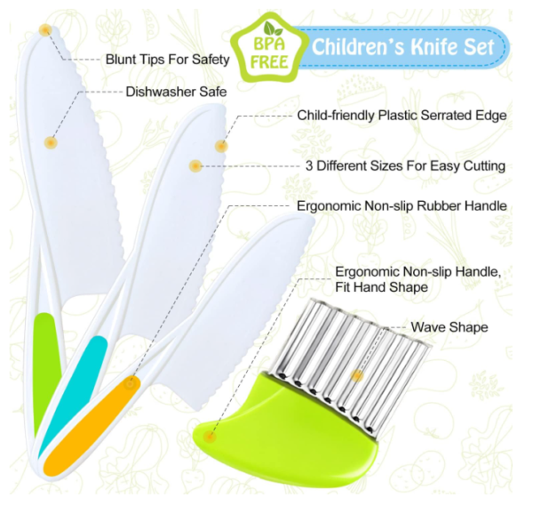 Nylon Kitchen Knife with Crinkle Cutter - Image 2