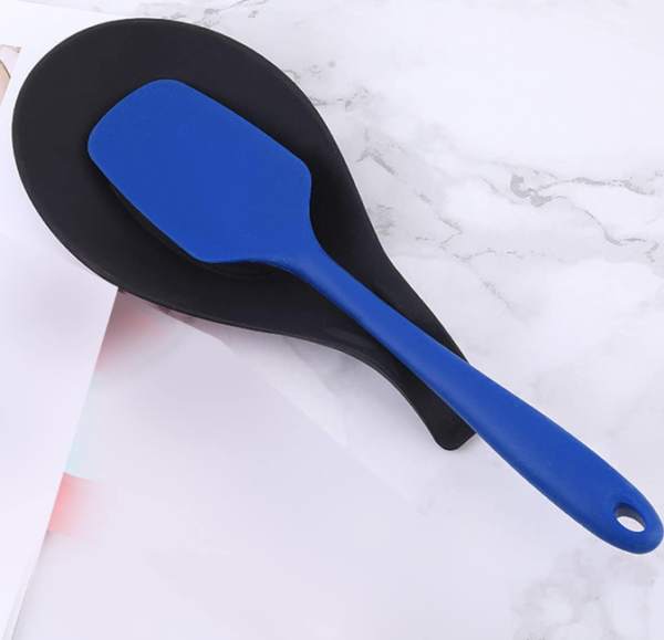 Black Silicone Ladle Holder Large Spoon Rest - Image 2
