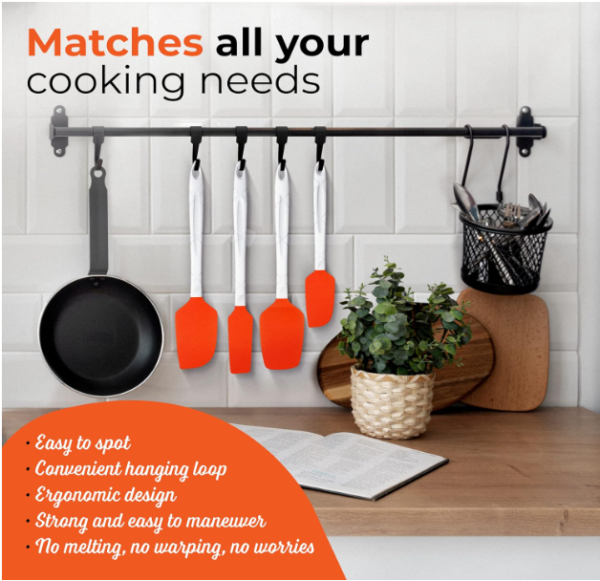 Dishwasher Safe 4 Piece Nonstick Rubber Spatulas - Image 2
