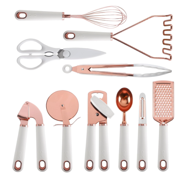 Gold Pink Cooking Gadget Set Stainless Steel