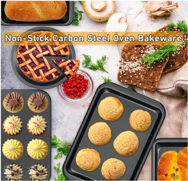 Baking Pans Nonstick Set, 5-Piece Bakeware Sets - Image 3
