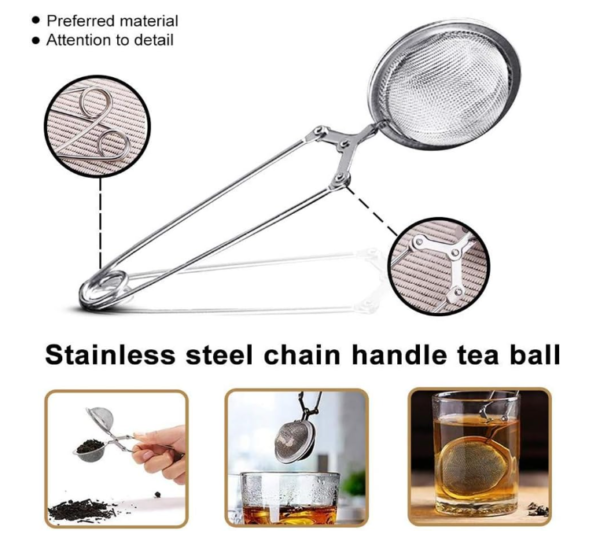 2 Pack Stainless Steel Strainer Metal Handle Tea Infuser - Image 2